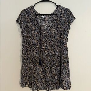 Old Navy Navy Floral Dress XL